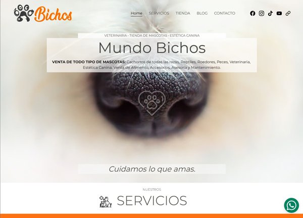 Mundo Bichos, Veterinaria, Tienda de Mascotas, Acuarios y Estética Animal.